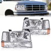 CROSSDESIGN Headlights Compatible With Ford F150 F250 F350 Bronco 1992-1996