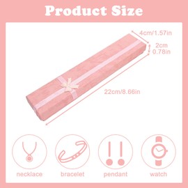 FEXPDL Rectangle Jewellery Gift Boxes, Small Bracelet Gift Box Women Necklace Case Chain Box Long Gift Box for Wedding Birthday Valentine's Day Christmas (Pink)