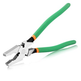 SPEEDWOX 10" Heavy Duty Square Nose Fence Pliers - High-Leverage Multi-purpose Chain Link Fence Tool - Barbed Wire Cutter, Nail Puller