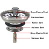 Qrity Stainless Steel Kitchen Sink Strainer, 84mm Diameter, Rod Length