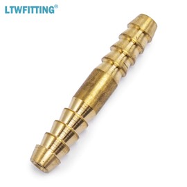 LTWFITTING Brass Barb Splicer Mender 3/16-Inch Hose ID Fitting Air Water Fuel Boat(Pack of 10)