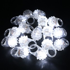 Acmee - 30 anillos de goma suave con luz LED blanca fría para fiestas de rave