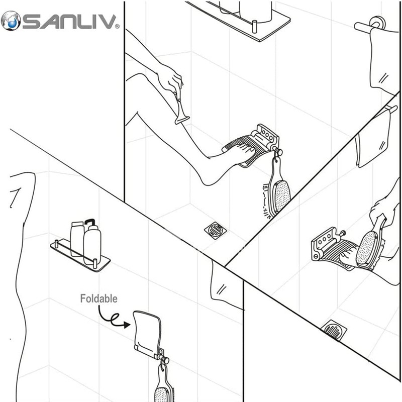 Sanliv Shower Foot Rest - Heavy Duty Shower Footrest for