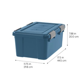IRIS USA WeatherPro 19 Qt Eco-Friendly Storage Bins with Lids, 6 Pack, BPA-Free Plastic Gasket Box with Tight Latch and Seal, Stackable Nestable Tote Tub - Navy