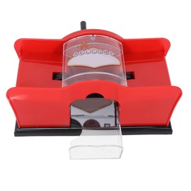 Hand Crank Card Shuffler, 1 to 2 Deck Manual Card Shuffler Poker Playing Card Casino Card Manual Shuffler Tool (Red)