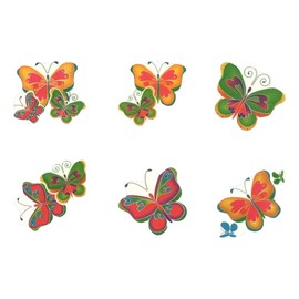 Butterfly Tattoos (12 Tattoos, 6 Styles; 1.5" Each)