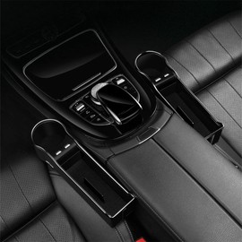 DEEYOTA Car Seat Gap Filler Organizer with Cup Holder with 2 USB Ports, Car Seat Organizer Auto Console Side Storage Box Organizer for Car Front Seat (Beige)