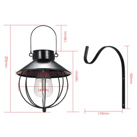 2PCS Solar Powered Energy  Vintage P-endant H-anging Light Outdoor Wall Lamp Sensitive Light Control/ IP65 Water Resistance/ Built-in 600mAh High Capapcity Rechargeable Cell for Yard Garden Patio P-ath Way Sconce
