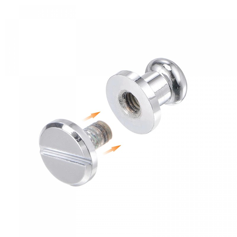 sourcing map 5 Set 6mm Solid Brass Round Head Stud