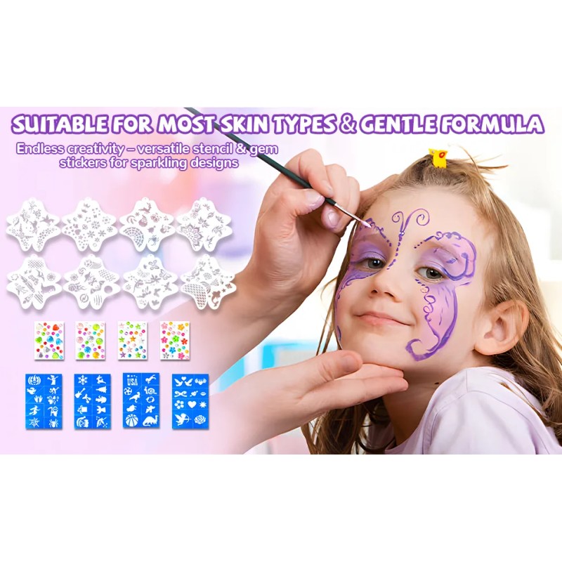 Kit Profesional De Pintura Facial Para Niños, Kit De Maquill
