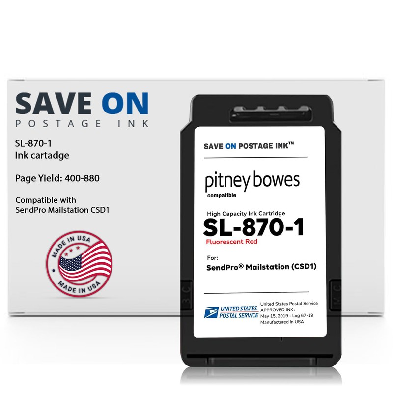 Compatible Pitney Bowes SL-870-1 Red Ink Cartridge Inkjet Printer Ink