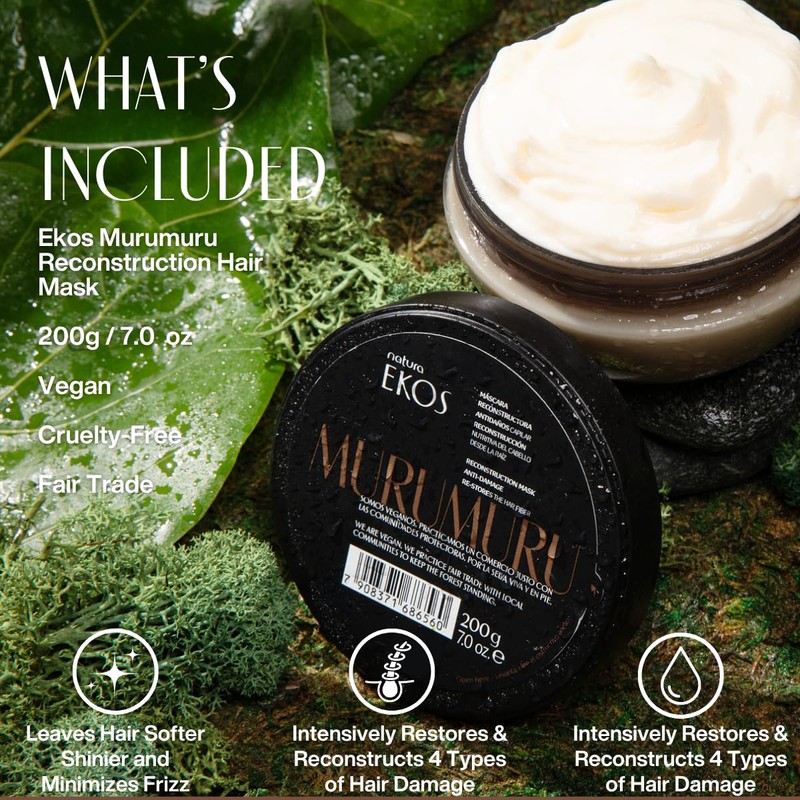 natura Ekos Murumuru Reconstruction Hair Mask - Reduce Breakage &