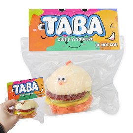 Cute Squishy Chick Burger - Food-Themed Fidget for Stress Relief, Prank Gifts & Party Accessories
