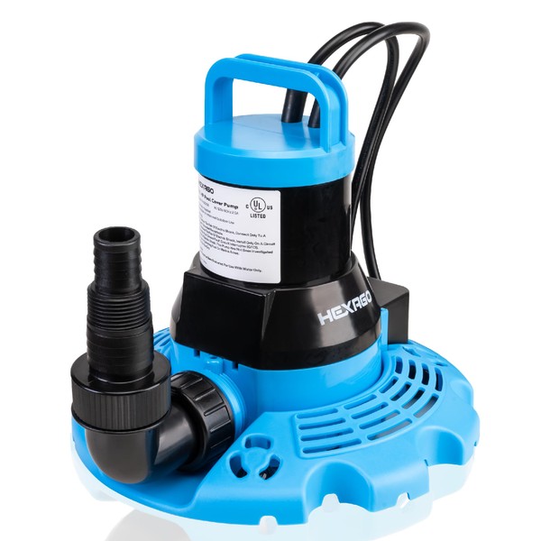 Hexago Automatic Swimming Pool Cover Pump, 1/3HP Submersible Water Pump