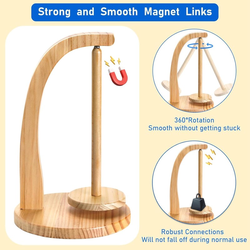 Wool Unwinder, Yarn Roll Holder, Magnetic, Wool Roller, Rotating Wood,