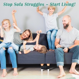 KLUNMA 4P sectional Couch connectors Bands to Make sectional Stay-Easy Install Strap & No Tools Required -Widened Non-Slip Grip-ldeal for 3 Piece Modular Sectional Sofa-Prevents Scratches