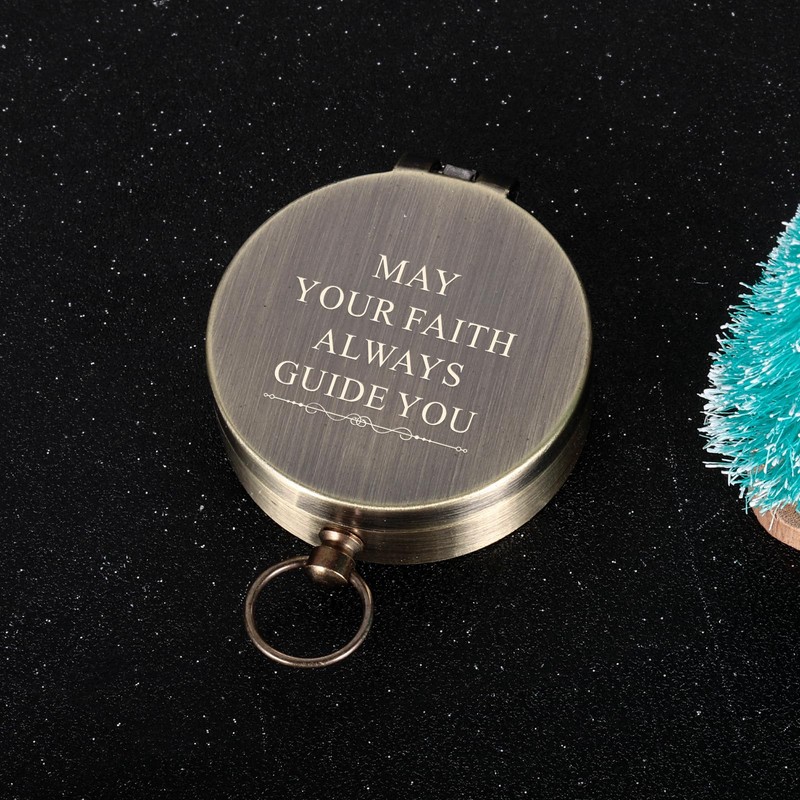 Baptism Gifts for Boys Men - Engraved Compass Christian Gifts