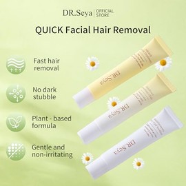 Crema depilatoria facial para mujeres, sin dolor, sin afeitar, kit de cremas depilatorias con raspado para piel sensible, suero calmante, crema suave 