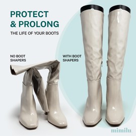 MIMILU 10 Pieces (5 Pairs) Boot Shaper Form Inserts. Stand Up Shape Holder For All Types Of Boots (Black, 12 Inch)