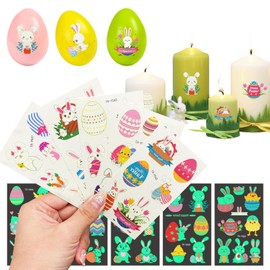 Children's Easter Tattoos, Temporary Tattoos, Easter Decoration for Easter Gifts, Includes Easter Eggs, Bunnies, Pack of 10