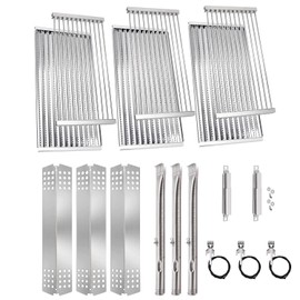 Criditpid Grill Replacement Parts for Charbroil 463241314, 463241313 Grill Models, Stainless Steel Grill Grate, Emitter Plates, Heat Plate, Burner Tubes, Carryover Tubes, Grill Igniter Kit.