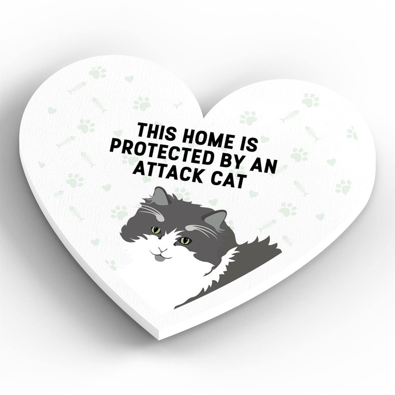 Global Designs Grey And White Cat Home Protected Attack Cat