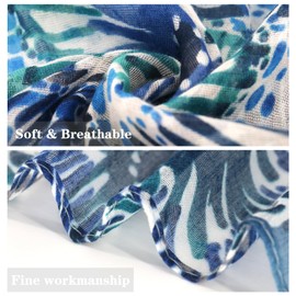 vimate Scarf for Women, Lightweight Floral Scarf, Gauze Headscarf for Spring, Autumn, Winter, Style 31