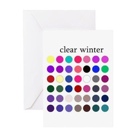 CafePress Color Analysis Card Clear Winter Folded Greeting Card Glossy