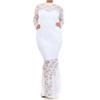 832 - Plus Size Mermaid Lace Maxi Long Cocktail Dress
