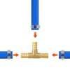 Antrader 3/8" Tee Brass Hose Barb Fitting, 3-Way PEX Pipe