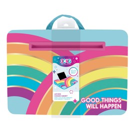 3C4G Rainbow Bright Lap Desk - Portable Lap Pillow Desk for Kids with Media Slot - 12” x 16.9” Lap Desk for Laptop, Tablets, & Notebooks by Make It Real