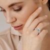 Birthstone Jewellery for Women, Adjustable March Birthstone Cubic Zirconia Ring,