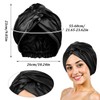 ElevateTech Satin Bonnet, Black Silk Bonnet Large Adjustable Satin Turban