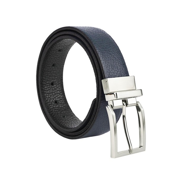 Navigare Men's Reversible Belt in Genuine Leather, Made in Italy,