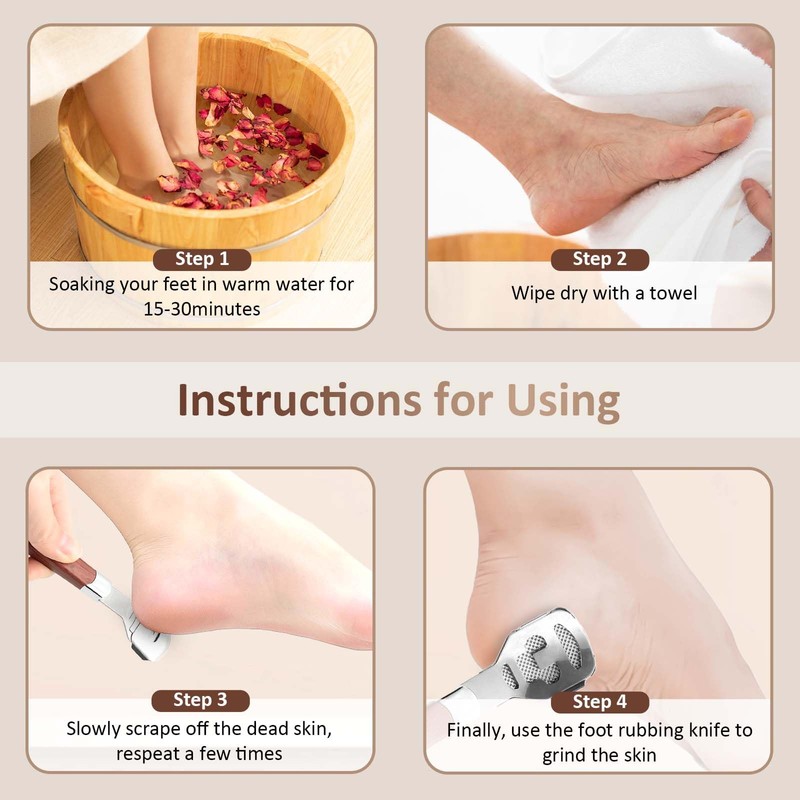 Stainless Steel Callus Slicer Foot Including 10 Replacement Blades -