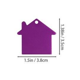 StayMax House Shape Aluminum Blank Tags Stamping Blanks Engraving Blanks Tags 25 Pack (Purple)