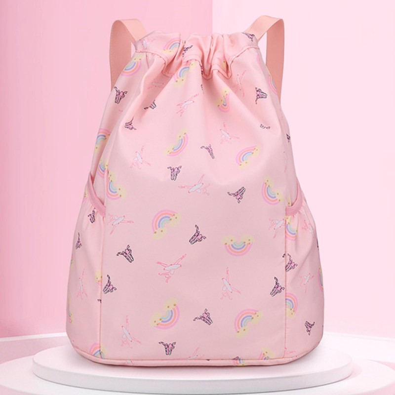 Yitengteng Ballet Backpack Rainbow Prints,Ittle Girls Ballerina Bag,Adorable Pink Kids