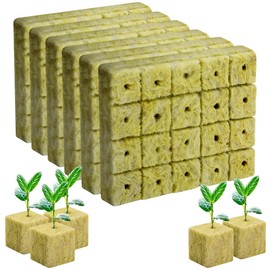 120Pcs Rockwool Grow Cubes - 1inch Stonewool Starter Plugs for Rapid Plant Growth - Starter Cubes Plugs with Holes for Hydroponic, Seeds Germination and Soilless Growing