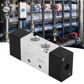Pneumatic Air Valve 5-Way Air Control Valve 2-Way Valve Inlet/Outlet PT1/4in 4A220-08 for Mechanical Equipment Textile Equipment and Food Processing