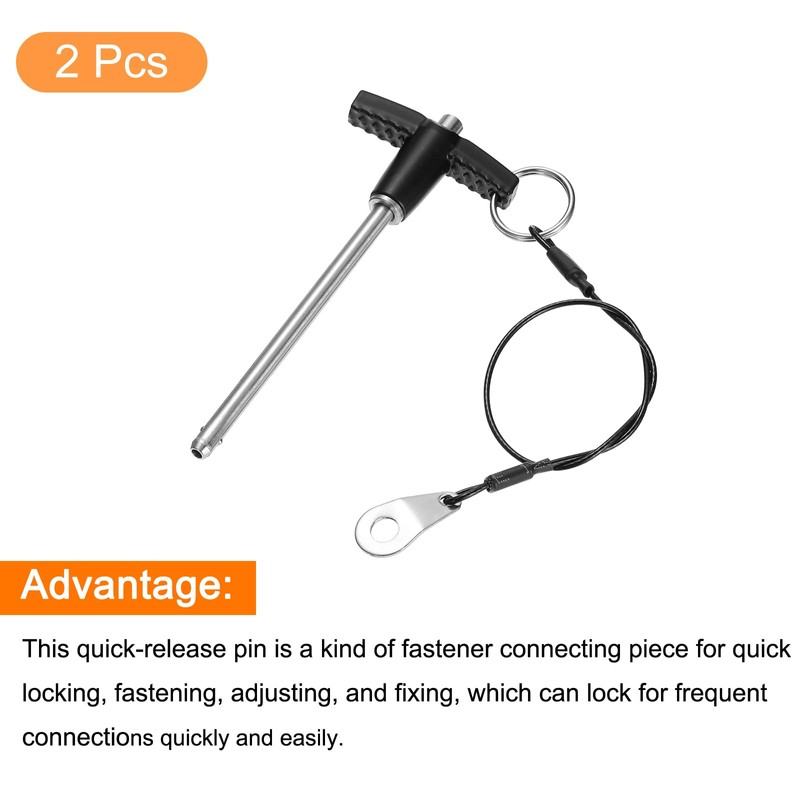 QUARKZMAN Pack of 2 T-Handle Locking Pins, 5 mm x