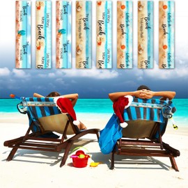 8 Pcs Towel Bands for Beach Chairs, Towel Clips for Beach Chairs, Elastic Rubber Beach Towel Bands for Cruise Lounge Beach Vacation Essentials (40cm, Blue)