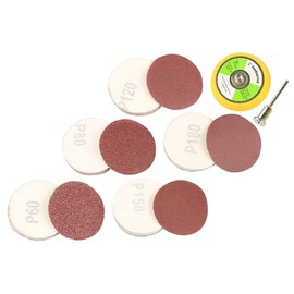 Yakamoz 50Pcs 2 Inch Rotary Sanding Disc Sander Pads Sandpaper Kit with 1/8 Inch Shank Hook and Loop Sanding Backing Pad Holder Plate for Dremel Drill Grinder Rotary Tool