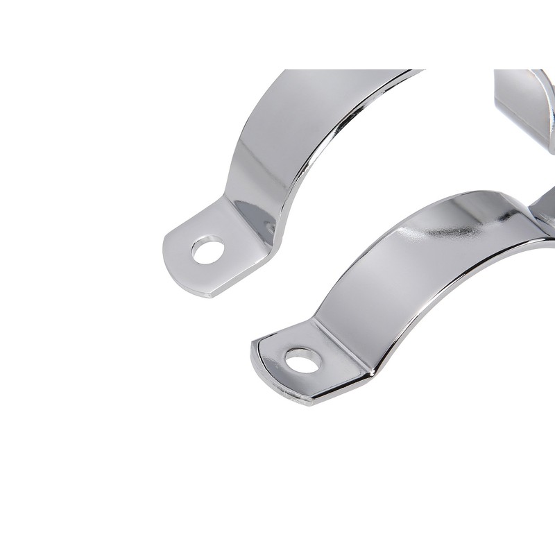 MZ 2-piece exhaust clamp with bracket, chromed, rear - for