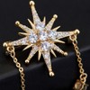 Star Burst Lapel Brooch Pin for Women Men Cubic Zirconia