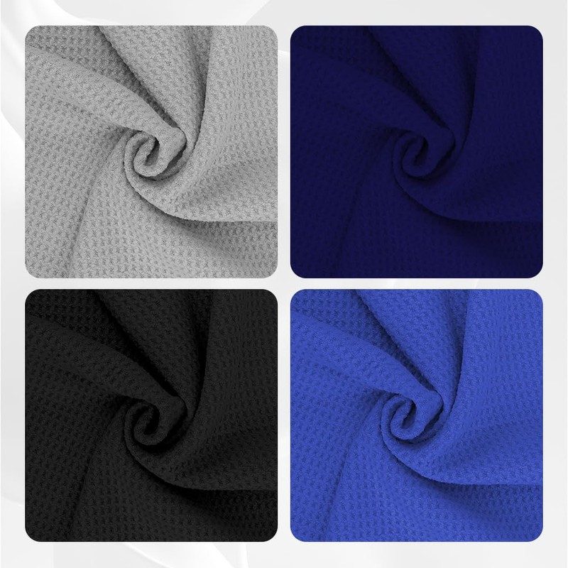 zavehony 40x40cm Golf Towel With Carabiner Clip,Golf Cleaning Towel (Navy/Black/Cold