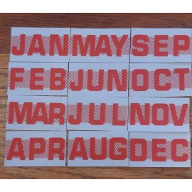 Two (2) California license plates month sticker tags. RED. YOM