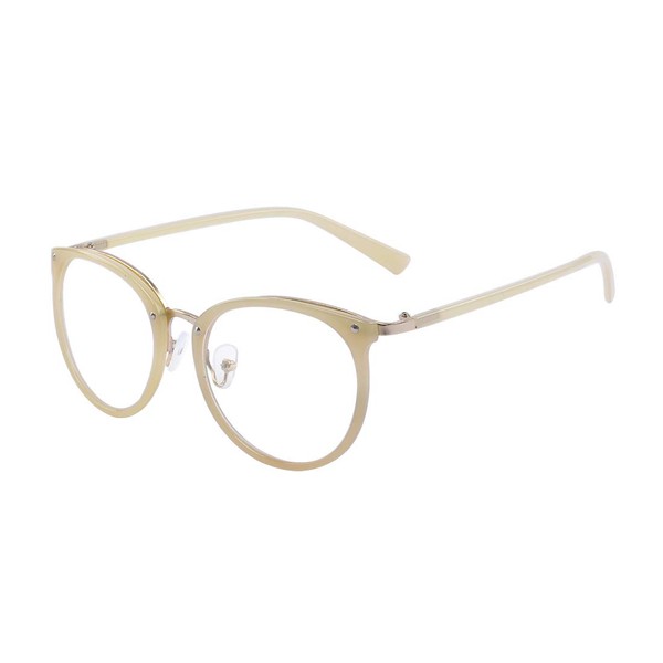 ALWAYSUV Retro Glasses Metal Bridge Clear Lens Round Optical Strength