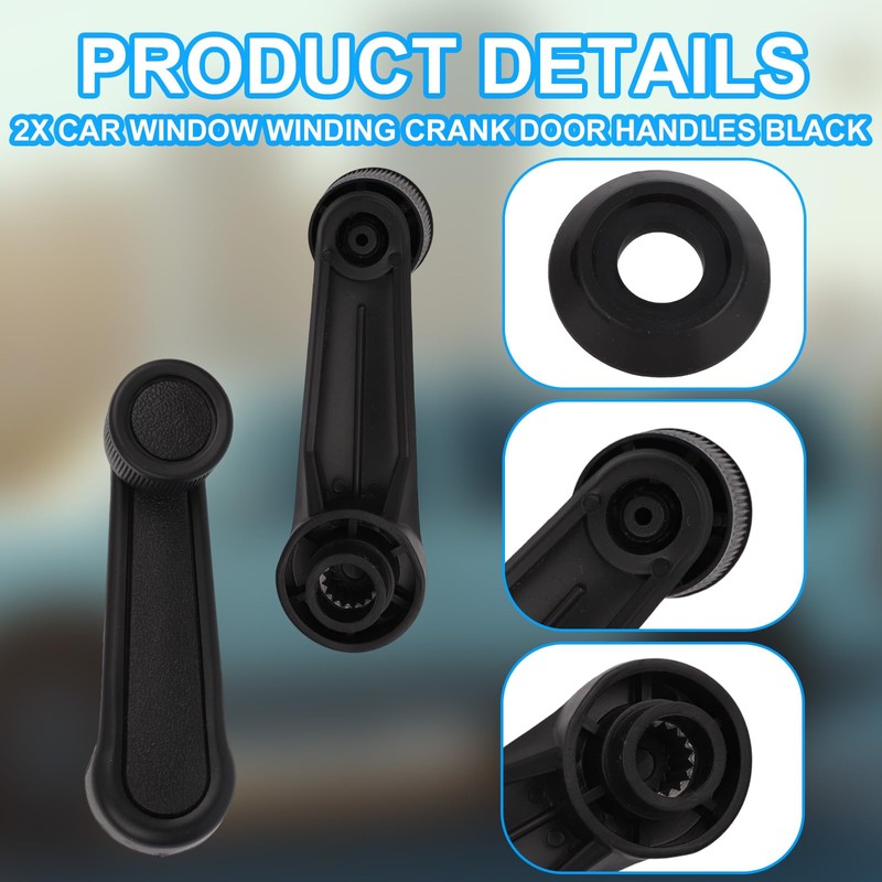lasuroa 2pcs Manual Window Handle Car, Driver & Passenger Side