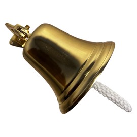 Traditional Brass Wall-Mounted Door Bell, 17cm Nautical Ship Bell Ringer