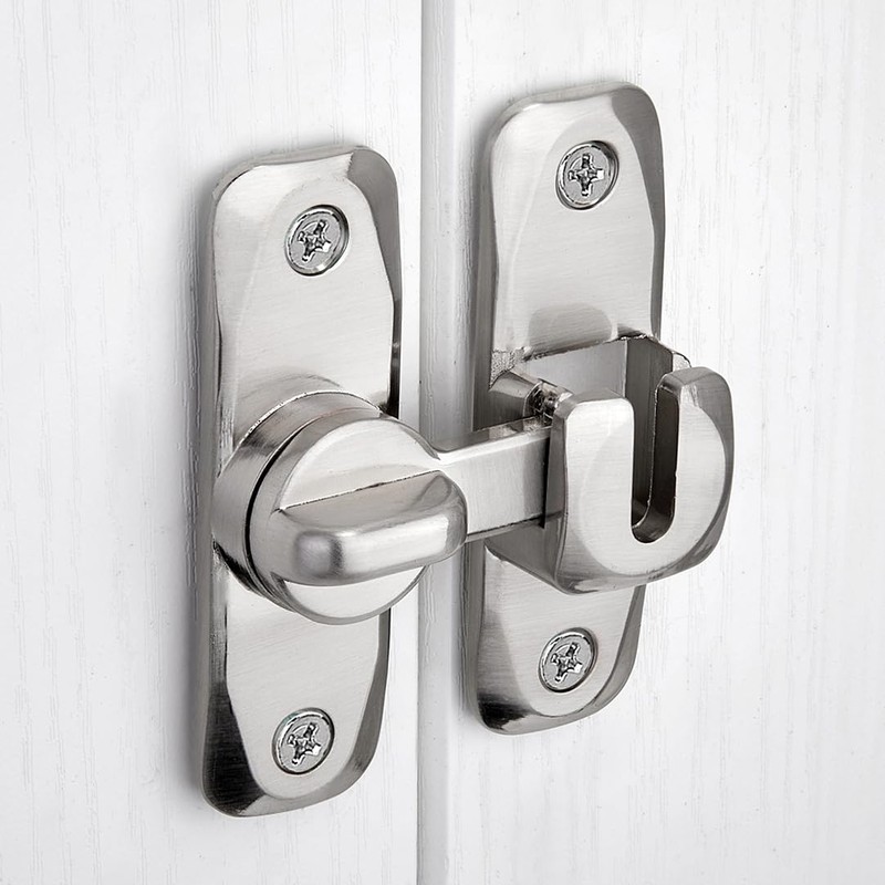 Silver Barn Door Latches,90/180 Degree Gate Lock_B